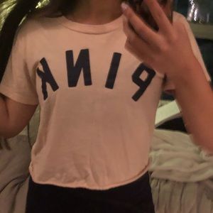 Pink cropped t shirt